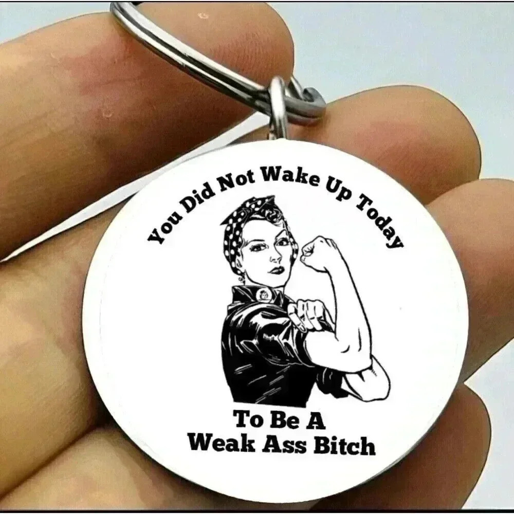 American Super Woman U Didn't Wake Up To Be Weak Ass B... Keychain